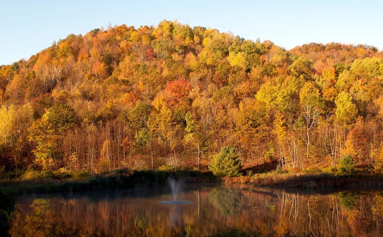 The Hudson Valley foothills and surrounding mountains
