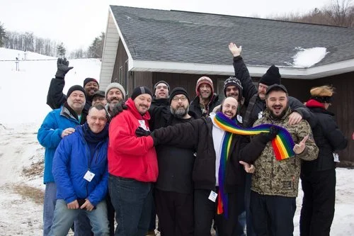 Community friends in winter