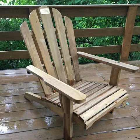 Teak Adirondack chair at Easton Mountain